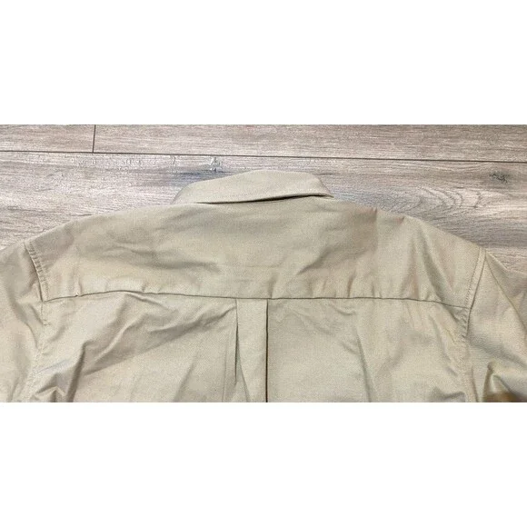 Wrangler FR Flame Resistant Mens XXL Long Sleeve Western Canvas Tan Work Shirt